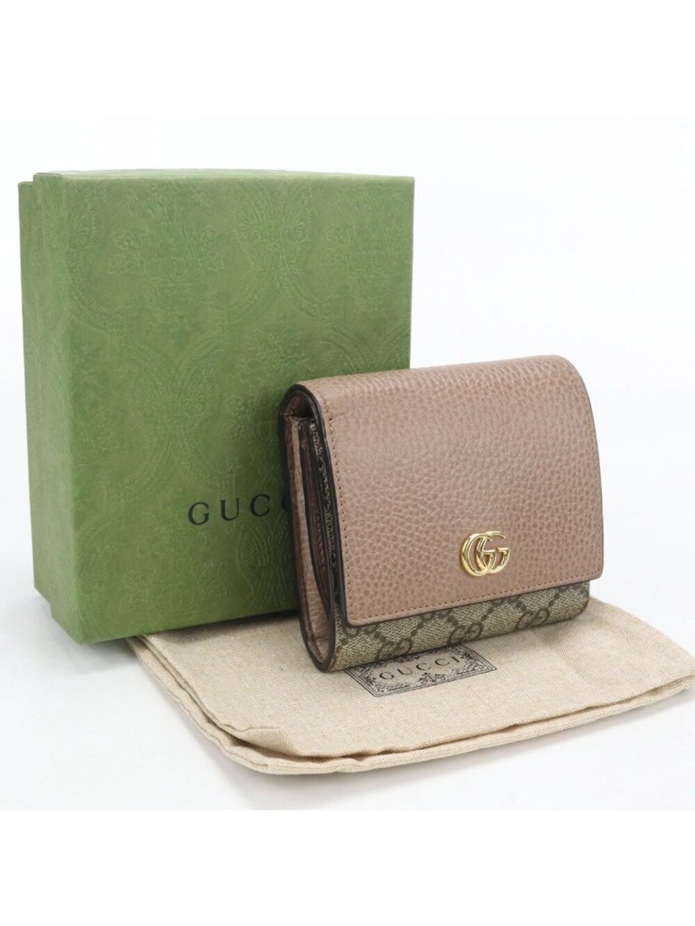 Gucci Bicolor Medium Wallet Double G Trifold GG Supreme